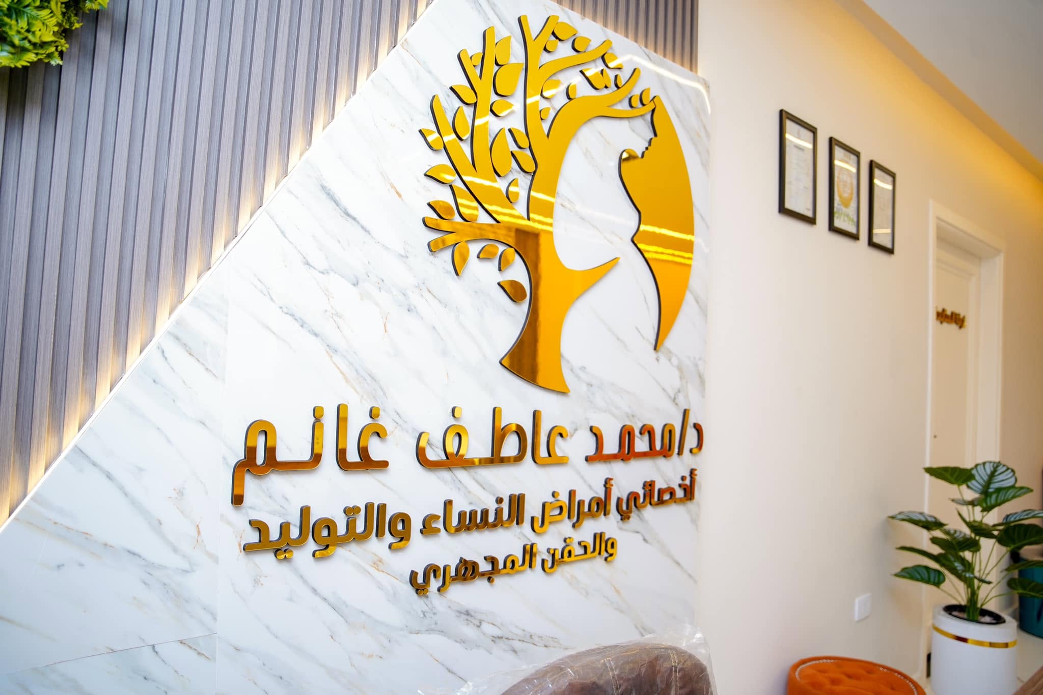 clinic logo wall